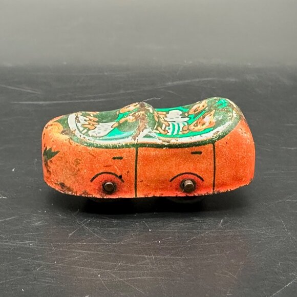 Vintage J Chein Metal Roller Coaster Car Toy 1950s Tin Litho Mini Mid Century - Picture 5 of 11